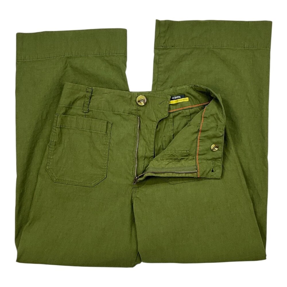 Maeve Colette Olive Green Wide-Leg Pants - Picture 3 of 13